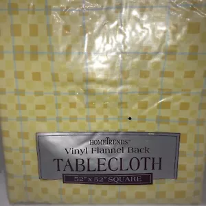 Vintage HomeTrends Vinyl Flannel Back Tablecloth Square 52”x 52” Yellow - Picture 1 of 5