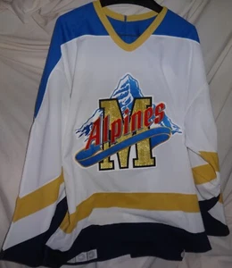 Maglia Hockey Vintage Moncton Alpines Team Emessa VUOTA Schiena Tg 56 RARA - Foto 1 di 8