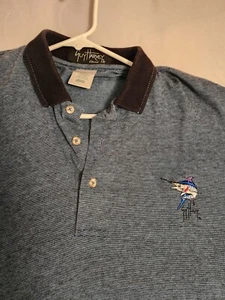 Guy Harvey Classic Embroidered Large Blue Polo Shirt Free Shipping - Picture 1 of 5