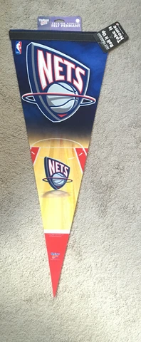 NWT NBA Basketball New Jersey Nets Wincraft 12"x30" Premium Felt Pennant Cover
