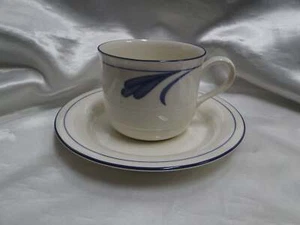 Lenox Blue Brushstrokes Chinastone: Cup & Saucer Set (s), 2 3/4" Tall - Picture 1 of 14