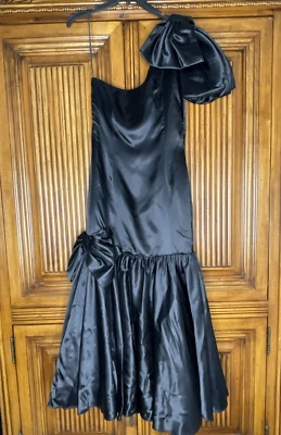 Alyce Design Womens Dress Size 10 Black Evening Ball Gown Gala Formal Prom 1980s - Image 1 of 4