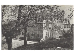 Blairstown NJ View of East Hall, Blair Academy Divided Postcard Posted 1955 - Picture 1 of 2
