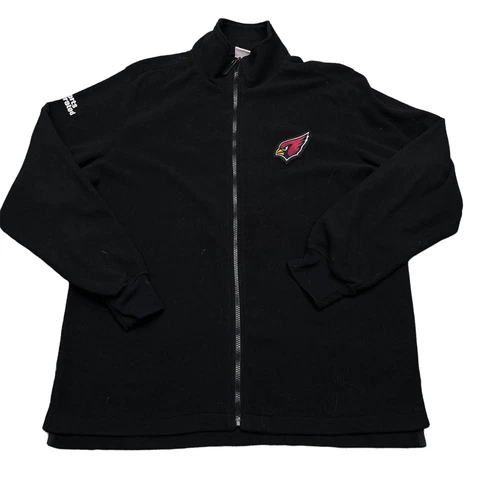 NFL Arizona Cardinals Fleece Jacket Mens Size XL Black Full Zip Sweatshirt Cover