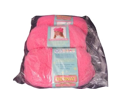 Bernat Lu Lu Pow Wow розовый три мотка новый запечатанный нейлон машинная стирка - Изображение 1 из 4