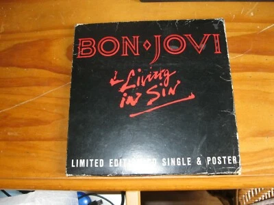 BON JOVI LIVING IN SIN LIMITED EDITION CD SINGLE ET POSTER - Photo 1/4