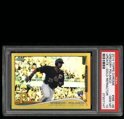 2014 Topps Chrome Update Gold Refractor Gregory Polanco RC /250 PSA 10 POP 1/1 - Image 1 of 2
