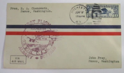 COVER CACHET FIRST FLIGHT AIR MAIL 1928 "ROUTE C.A.M. 20  ALBANY, NY  See Pics - Image 1 of 4