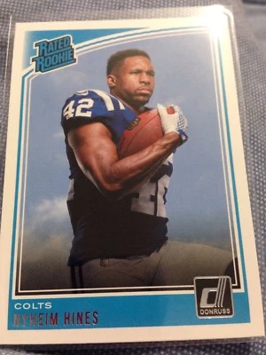 2018 Donruss Football Rated Rookie #327 Nyheim Hines Rc Colts - Image 1 of 2