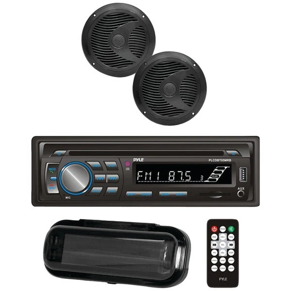 Pyle PLCDBT65MRW Bluetooth Marine Stereo Radio CD Receiver & 2x 6.5'' Speakers - Image 1 of 1