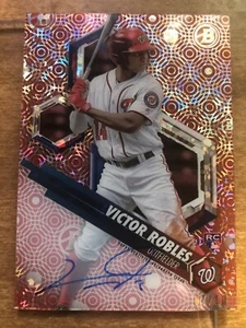 2018 Bowman High Tek #RHT-VR Victor Robles Auto Red Rookie 7/10 - Picture 1 of 3