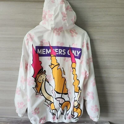 Members Only Garfield Odie Paw Print Graphic Windbreaker Jacket Cartoon Size M - Image 1 of 4