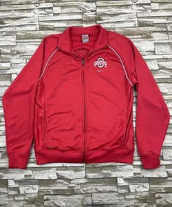 Nike Ohio State Buckeyes Full Zip Dri-Fit NikeFit Red Jacket Mens Size Large - Picture 1 of 10