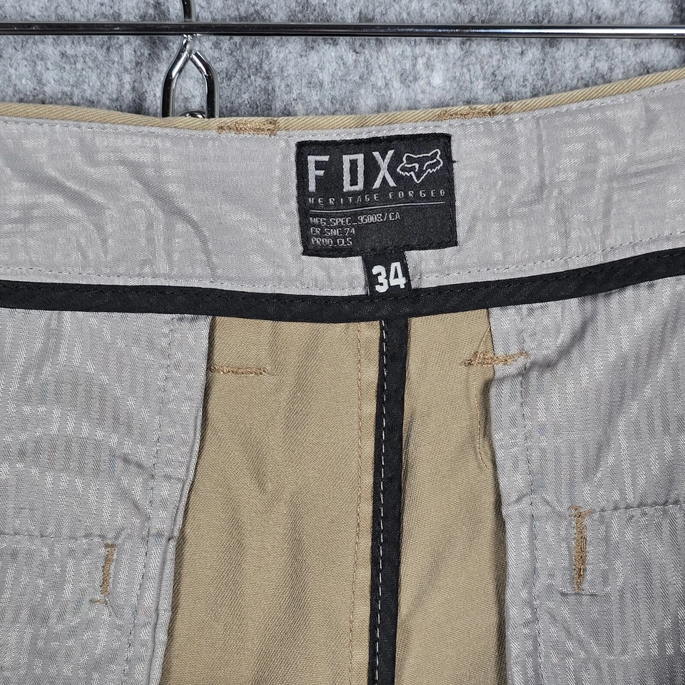 Pantalones Cortos FOX Racing Heritage Forjados Para Hombre Beige Tostado Chino Exterior Medidas 35 Envío y Envío Foto 1 de 4