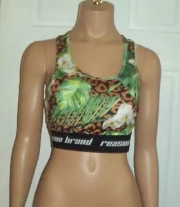 Size XL Reason Brand Green Multi color Floral w/ pads sports Bra - Picture 1 of 3