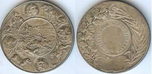 Médaille de table - BERRY NIVERNAIS société cannine d=45mm bronze argenté triang - Picture 1 of 1