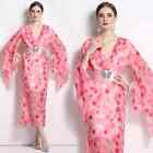 Robe Costume Élégant Long Élégant Bon Ton Doux Kimono Rose Gipsy 59766