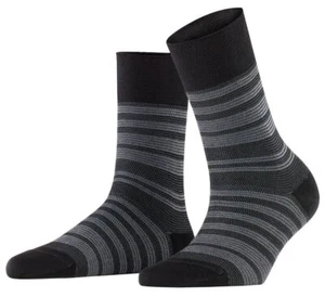Falke Womens Sensitive Sunset Stripe Socks - Black - Picture 1 of 5