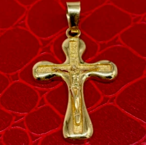 Colgante Crucifijo Jesús Cruz Oro Amarillo 18kt Quilates Para Collar Hombre. - Imagen 1 de 11