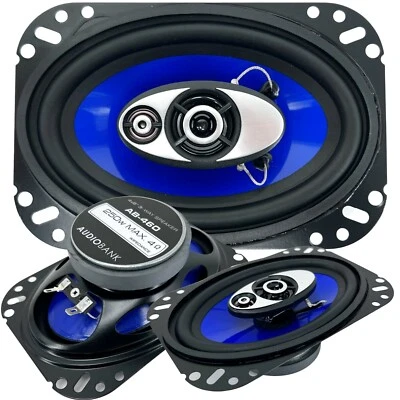 New Audiobank 4x6" in 3-Way 250 Watts Coaxial Car Speakers CEA Rated (Pair)