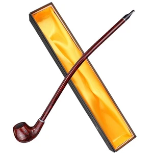 Pipa de tabaco Churchwarden de 16" de largo de madera de tallo largo con caja de regalo... - Imagen 1 de 8