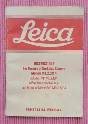 INSTRUCTIONS for the use of the Leica Camera Models M1, 2,3 & 4. Hove Reprint - Image 1 of 4