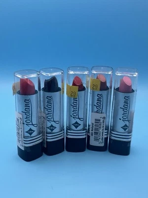Jordana Lipstick Lot of 5~ 082 Natural 077 True Red 127 Brown 191 Hip Rose #C103 - Image 1 of 3