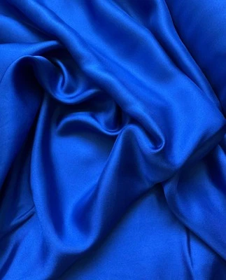 Tela de sarga 100 % seda azul zafiro peso 12 mm Foto 1 de 4