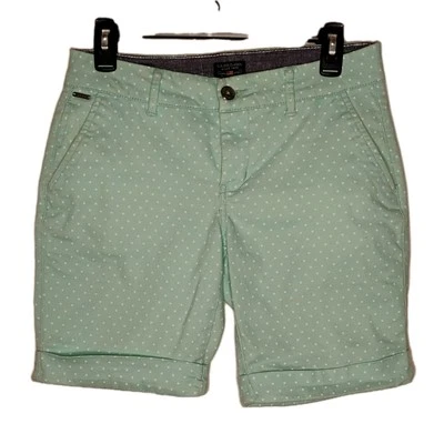 Шорты женские US Polo Assn размер 4 синие белые в горошек бермудские плоские спереди с манжетами - Изображение 1 из 4