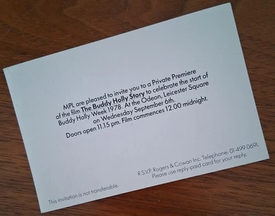 Paul McCartney Buddy Holly Week MPL Promo Invite TICKET Pass Wings Beatles - Image 1 of 4