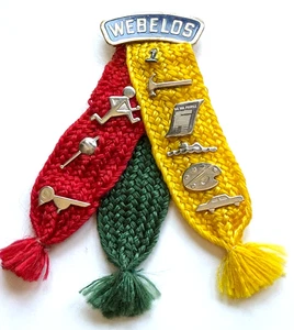 VINTAGE SET OF WEBELOS NEW JERSEY CUB SCOUT PINBACKS PIN BACK MEDALS - Picture 1 of 3