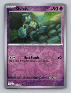 Golett 042/086 Reverse Holo Black Bolt BLK Pokemon Scarlet & Violet TCG - Picture 1 of 2