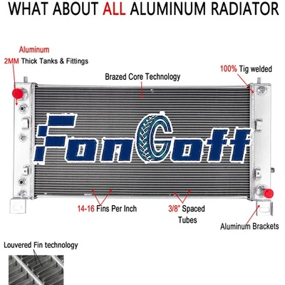 For 2002-2014 GMC Chevy Silverado Suburban Tahoe Yukon 1500 2500 4-ROW Radiator — 第 1/4 张图片