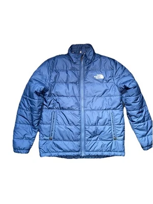 Chaqueta The North Face Niños XL Extra Grande Azul y Marrón Reversible Montaje Chimbo Foto 1 de 4
