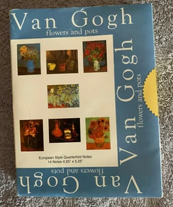 Van Gogh Flowers Pots,14 Fine Art Notes,Envelopes,Quarterfold 4 1/4 x 5 1/2"1995 - Picture 1 of 4