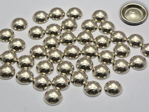 200 Silver Tone Metallic Acrylic Round Dome Studs 10mm No Hole Cell Phone Deco - Picture 1 of 4