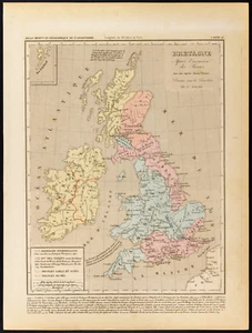 1859. Bretagne Invasion Des Saxons. Antique Map. Angleterre - Picture 1 of 1