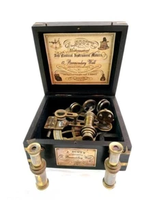 Náutico J. Scott Latón Sextante Marina Navegación Antiguo Latón Sextante Caja Regalo - Imagen 1 de 3