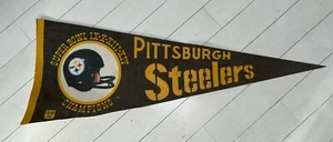 NFL Pittsburgh Steelers Vintage Super Bowl IX X XIII XIV Logo Champions Pennant - Picture 1 of 5
