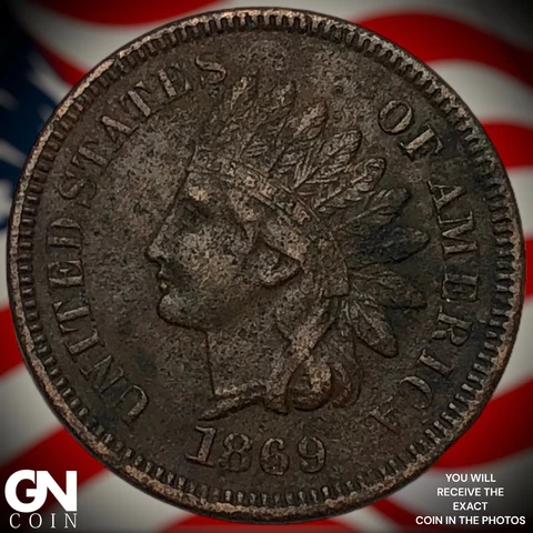 1869 Indian Head Cent Penny  Q7886 Cover