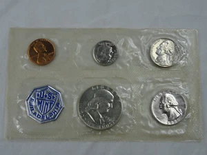 1956 US Mint Proof Set 5 Coins 90% Silver Cello Flat Pack NO ENVELOPE - Picture 1 of 2