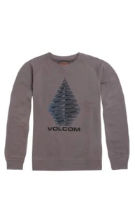 Mens Guys VOLCOM STONE STREAMER CREW FLEECE SWEATSHIRT GREY MEDIUM new $59 - Picture 1 of 1