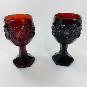 Vintage Avon 1976 Presidents Celebration Ruby Red Goblets 4.5” Set of 2 - Picture 1 of 8