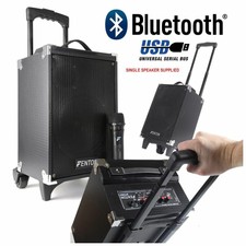 CASSA AMPLIFICATA BLUETOOTH PORTATILE TROLLEY RICARICABILE 260W 8' USB-SD + MIC.