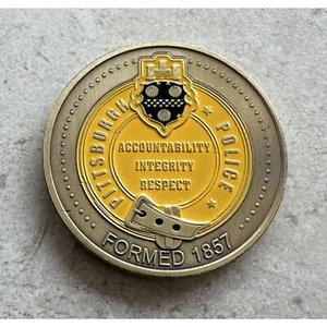 Pittsburgh Police Challenge Coin Accountability Integrity Respect Saint Michael - Bild 1 von 4
