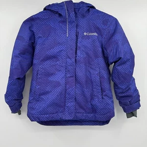 Columbia Jacket Youth XS Purple Omni Heat Puffer Full Zip Hoodie Waterproof - Picture 1 of 16