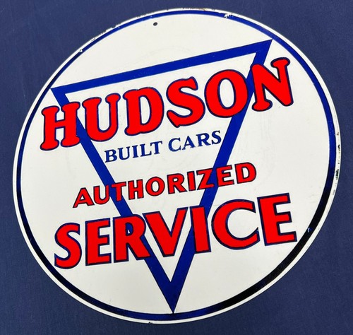 Hudson Built Cars Authorized Service Aluminum Metal Sign 12
