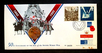 Great Britain GB "BIRD ~ DOVE ~ 50th ANN. END OF WORLD WAR 2" £2 Coin Cover 1995 - Image 1 of 4