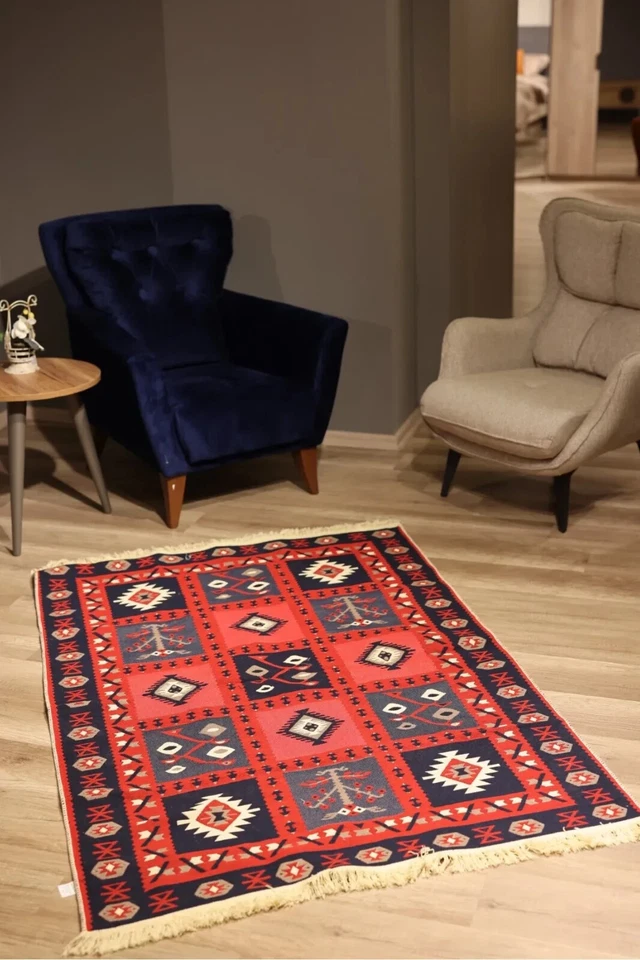 Decorative Double-Sided Model and Color Options Famous Ushak Kilim Carpet - Image 1 of 4