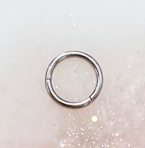 Silver Titanium Clicker for Nose, Septum, and Cartilage. 20G, 18G, 16G, 14G, 12G - Picture 1 of 3
